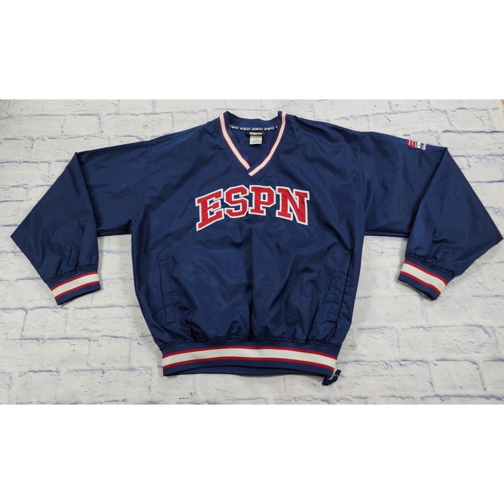 ESPN Disney Pullover Jacket MENS M Windbreaker Zip Size Pockets VINTAGE
